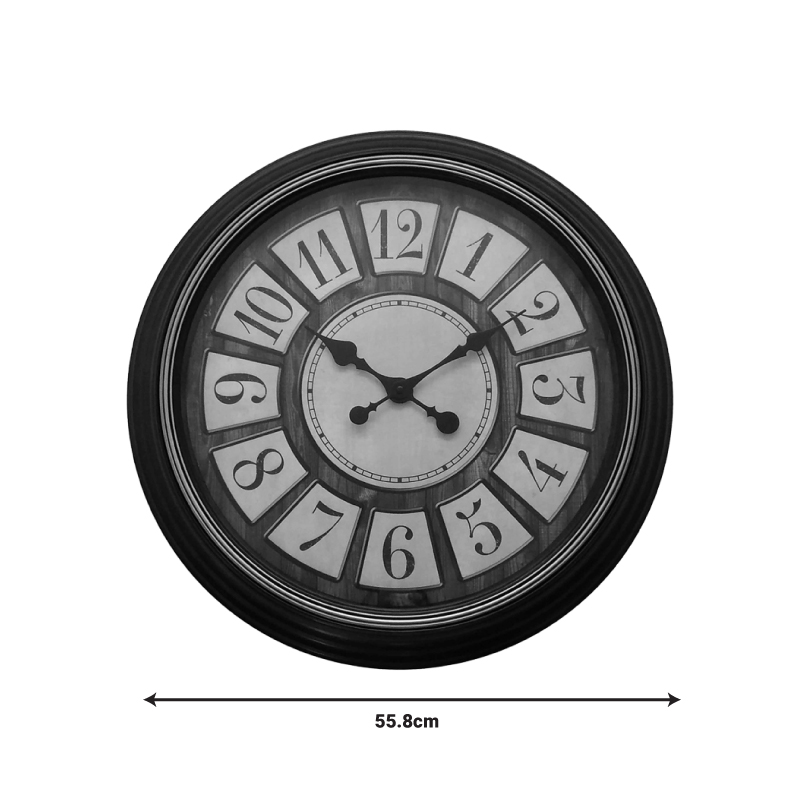 Docto Inart wall clock in black antique shade D55.8x5.2cm - Image 2