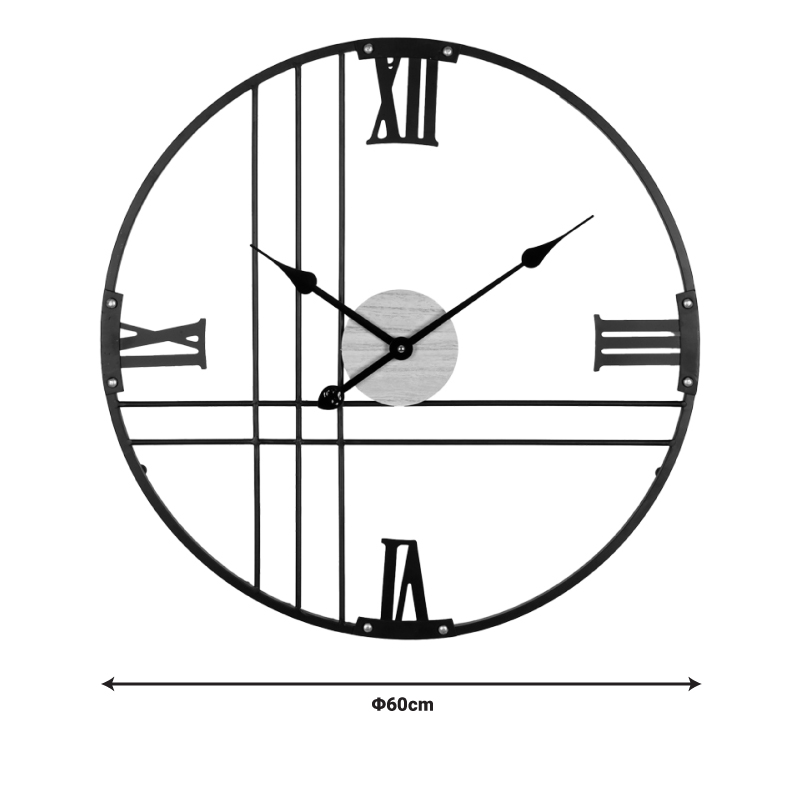 Wall clock Latine Inart metal in black shade 60x2.5x60cm - Image 2