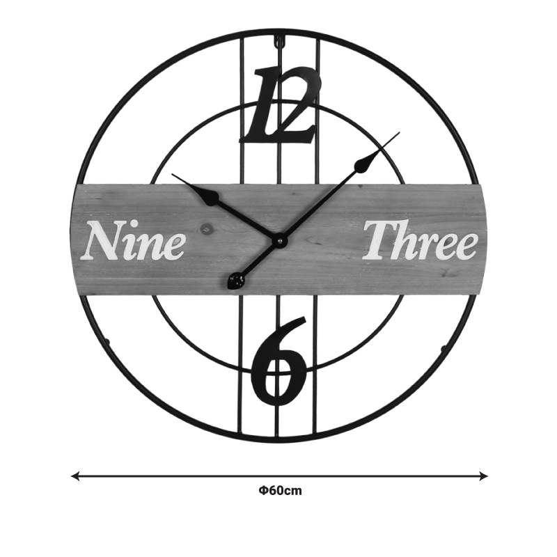 Wall clock Tabla Inart metal in black shade 60x3x60cm - Image 2