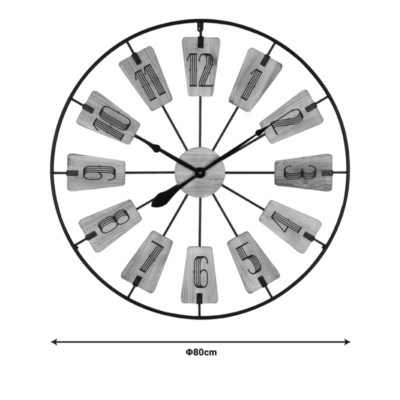 Wall clock Fepo Inart metal in black shade 80x3x80cm - Image 2