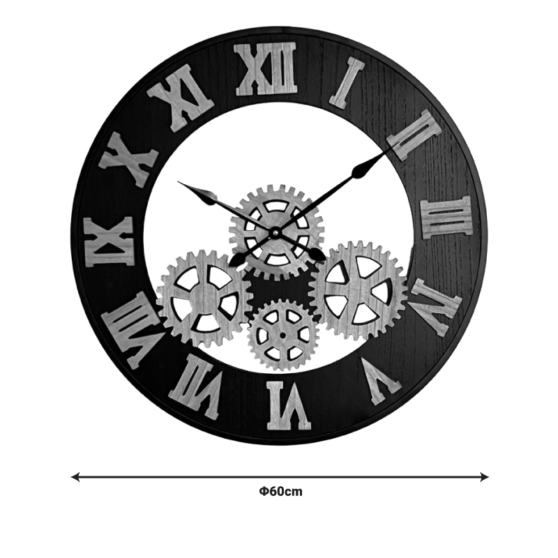 Wall clock Graniz Inart metal in black shade 60x3x60cm - Image 2