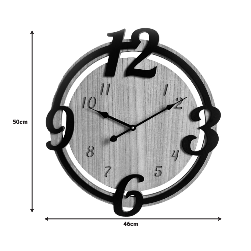 Wall clock Anga Inart metal in black shade 46x3.5x50cm - Image 2