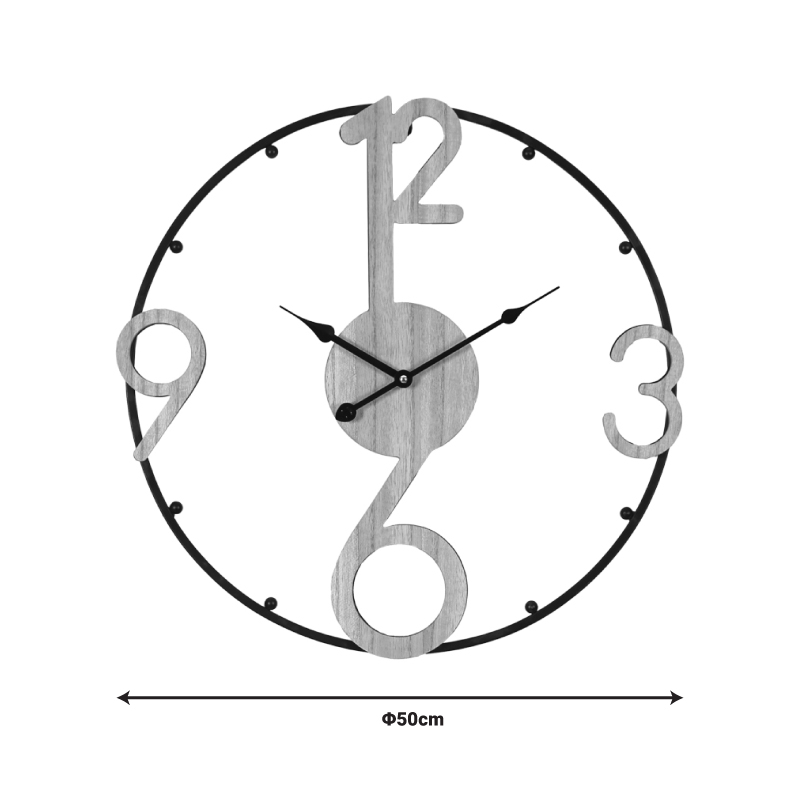 Wall clock Broda Inart metal in black shade 50x3x50cm - Image 2