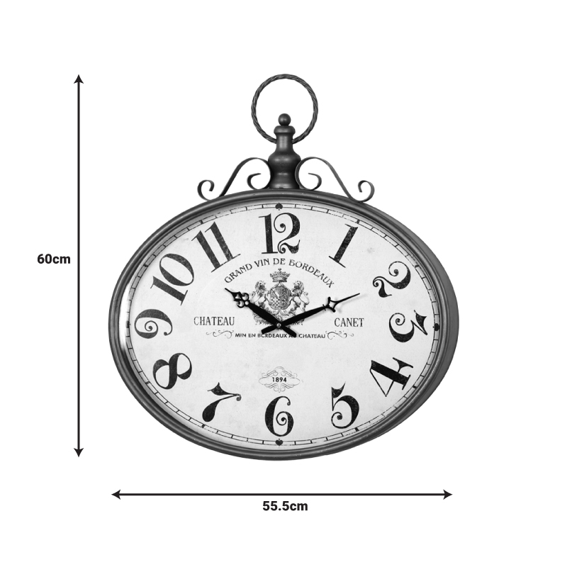 Wall clock Krepi Inart metal in brown shade 55.5x6.5x60cm - Image 2