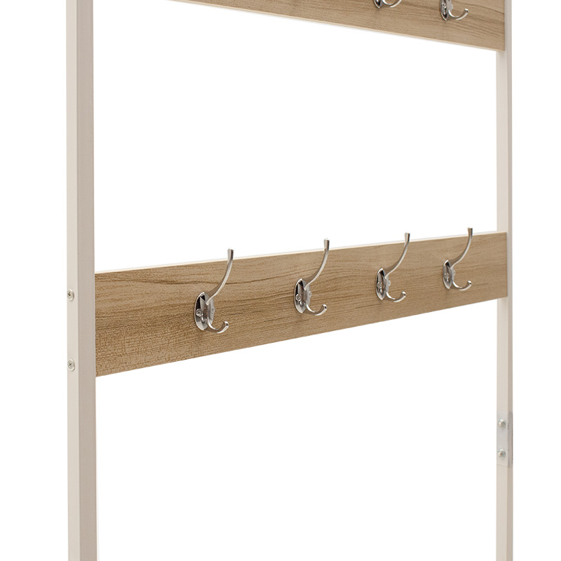 Entrance unit Ralph pakoworld MDF in white-oak color 80x40x170cm - Image 5