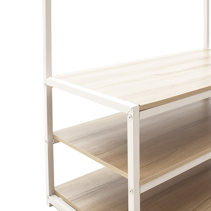 Entrance unit Ralph pakoworld MDF in white-oak color 80x40x170cm - Image 4