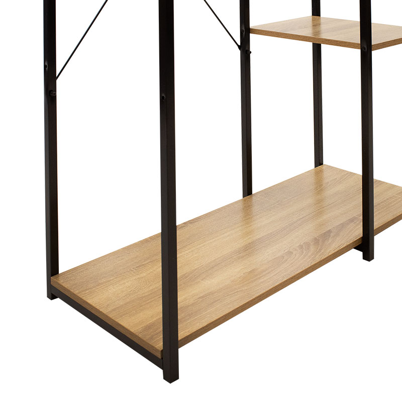 Entrance unit-Closet Ramon pakoworld modern oak color with black metal frame 90,5x41x167cm - Image 5