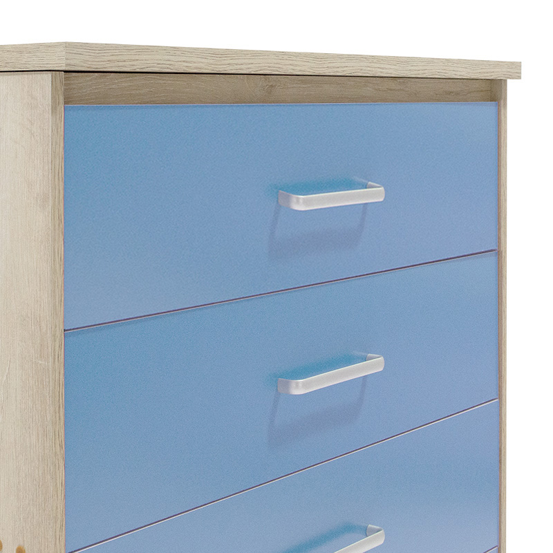 Children's chest of 4 drawers Drawer Looney pakoworld in castillo-blue colour 80x40x95 - Image 5