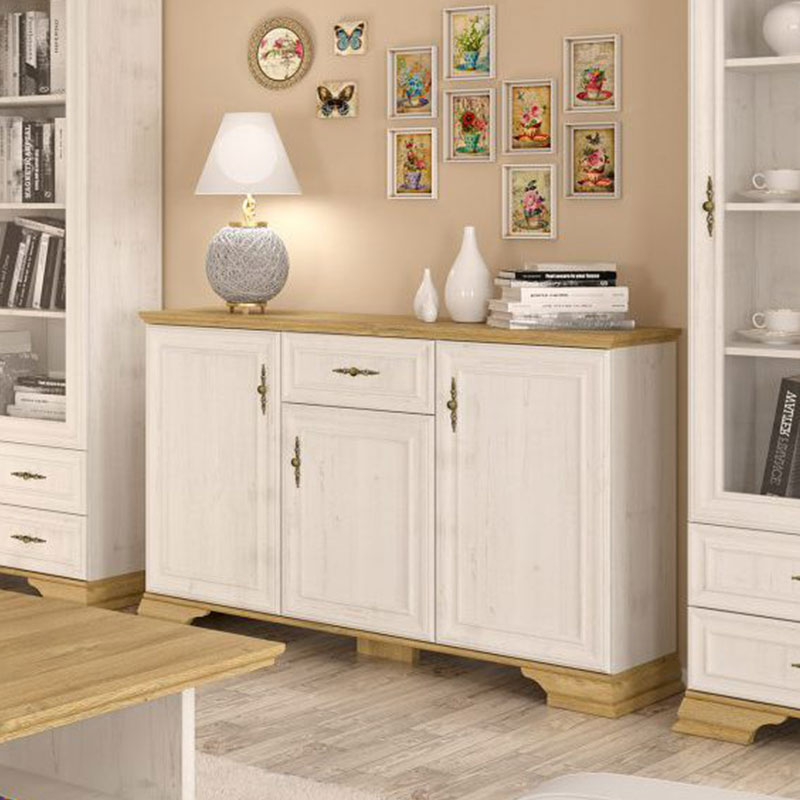 Buffet Jaden pakoworld golden oak-white antique color 137.5x39x88.5cm - Image 2