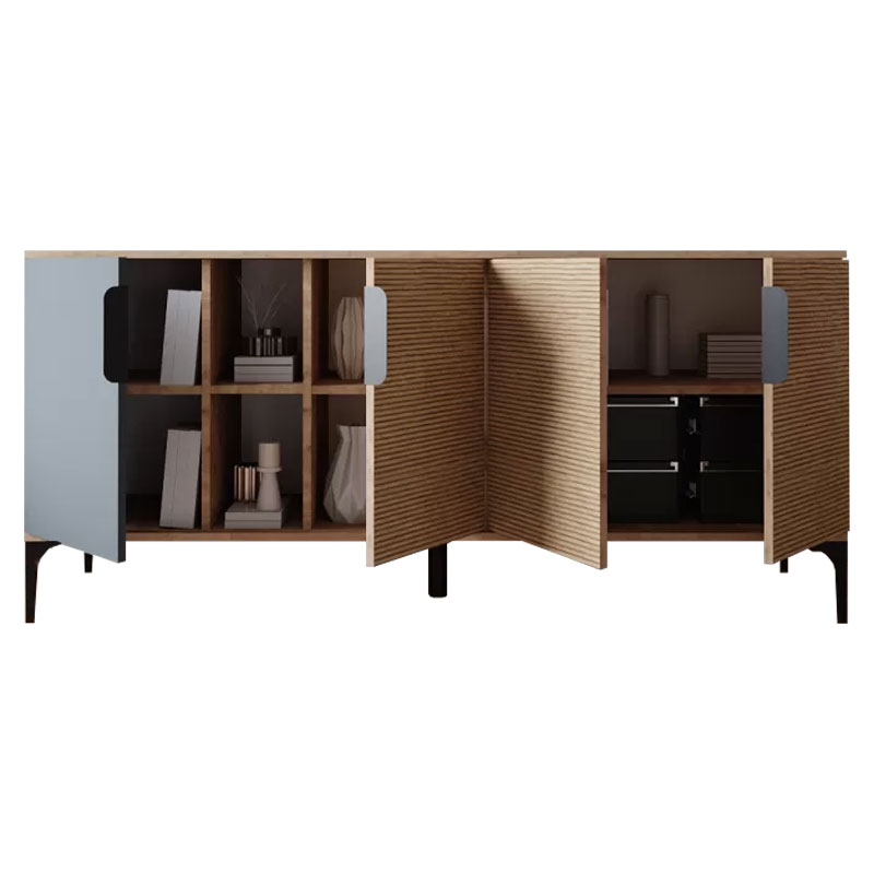 Buffet Tajesy pakoworld melamine dark grey-oak 180x40x78cm - Image 4