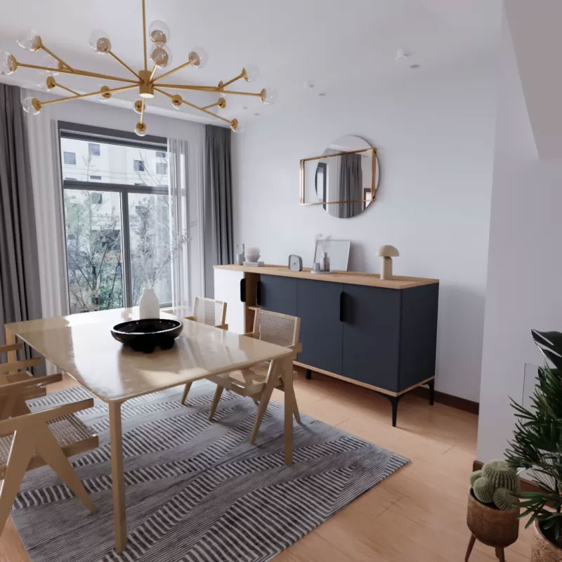 Buffet Tajesy pakoworld melamine white-dark grey 180x40x78cm - Image 2