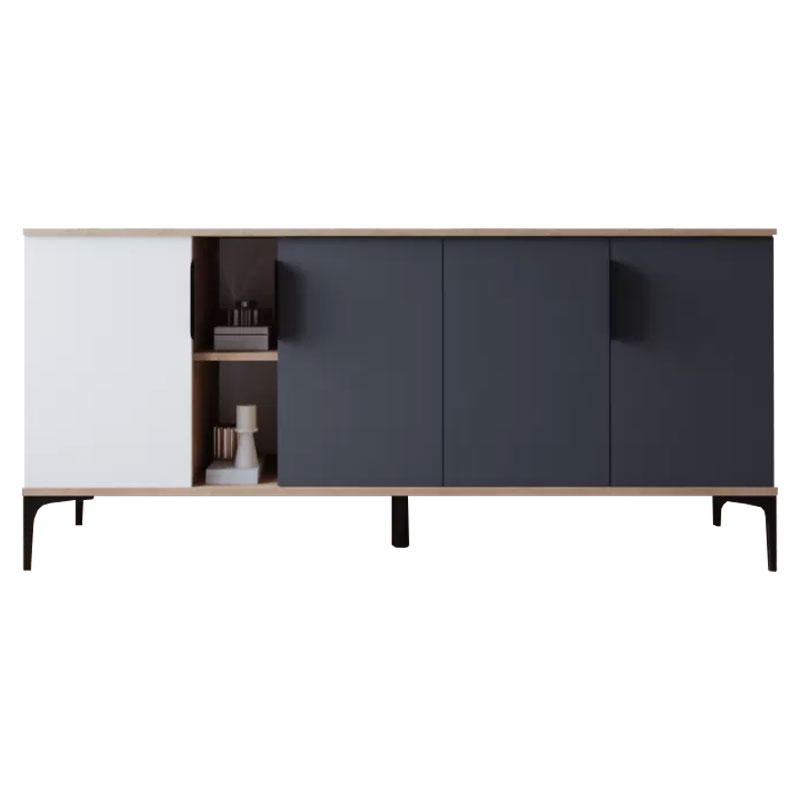 Buffet Tajesy pakoworld melamine white-dark grey 180x40x78cm - Image 3