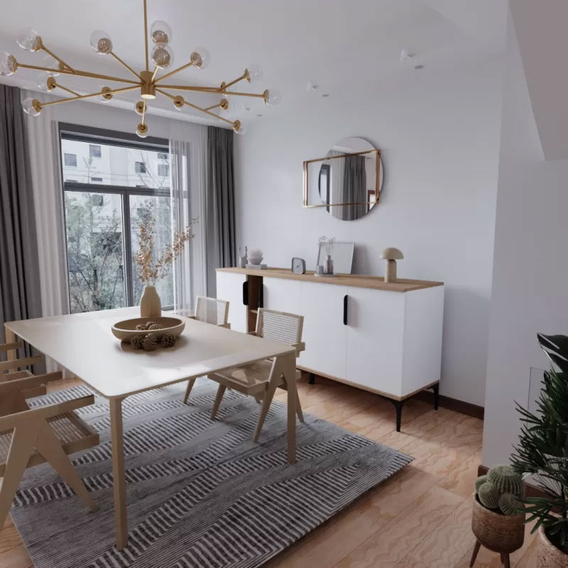 Buffet Tajesy pakoworld melamine white 180x40x78cm - Image 2