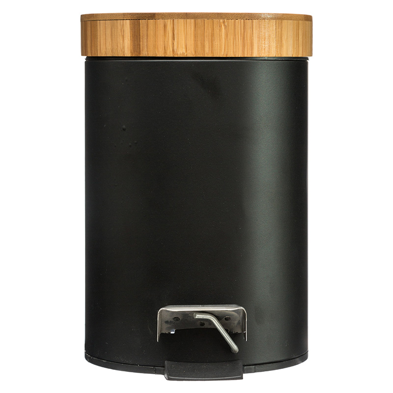 Trash bin 3L Dustbin pakoworld metal-pp black-oak - Image 5