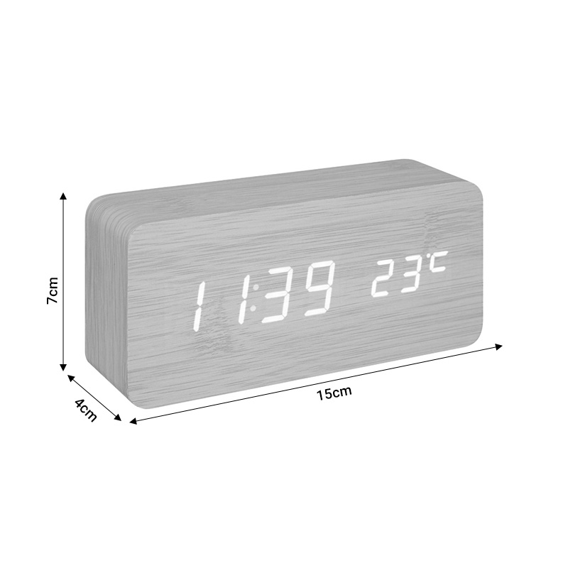 Table clock Gamiel pakoworld natural color mdf 15x4x7cm - Image 4
