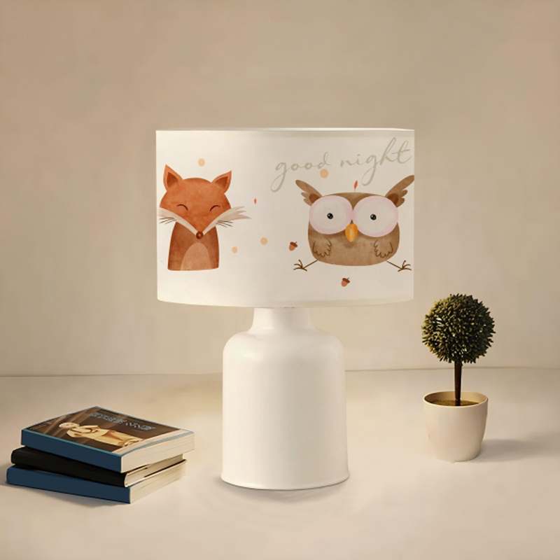 Children's table lamp PWL-1099 pakoworld E27 red tile-white-gray D24x32cm - Image 2