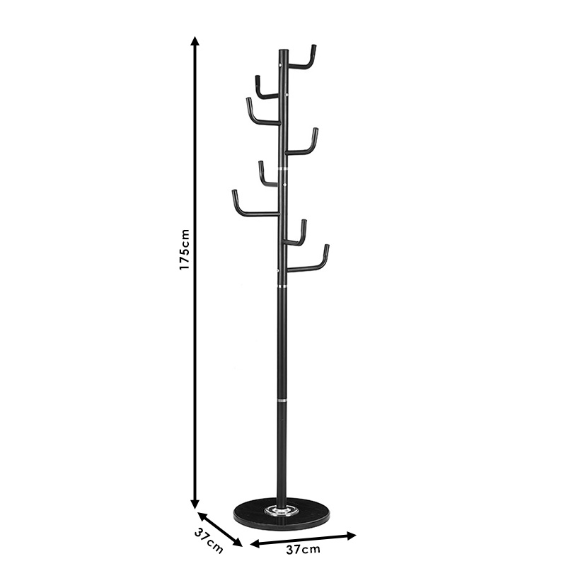 Coat Stand Lorenda pakoworld metal black D37x175cm - Image 3