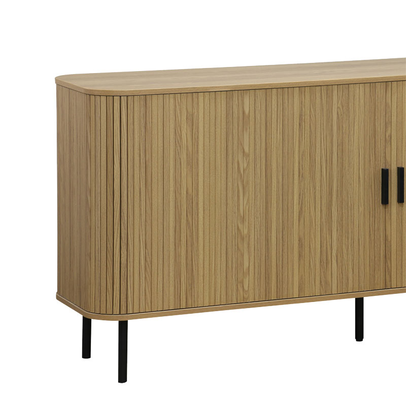 Buffet Scandi pakoworld MDF natural color with black metal legs 170x45x80cm - Image 5