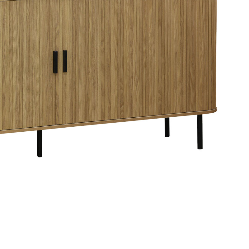Buffet Scandi pakoworld MDF natural color with black metal legs 170x45x80cm - Image 3