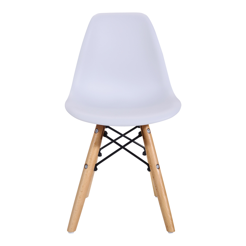 Julita chair for children pakoworld PP white pp and natural beech wood 35x31x57.5cm - Image 4