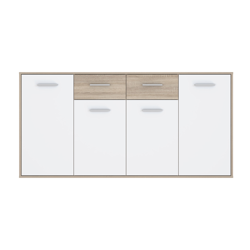 Drepen pakoworld melamine buffet in white and sonoma color 162.3x34.2x81.7cm - Image 4