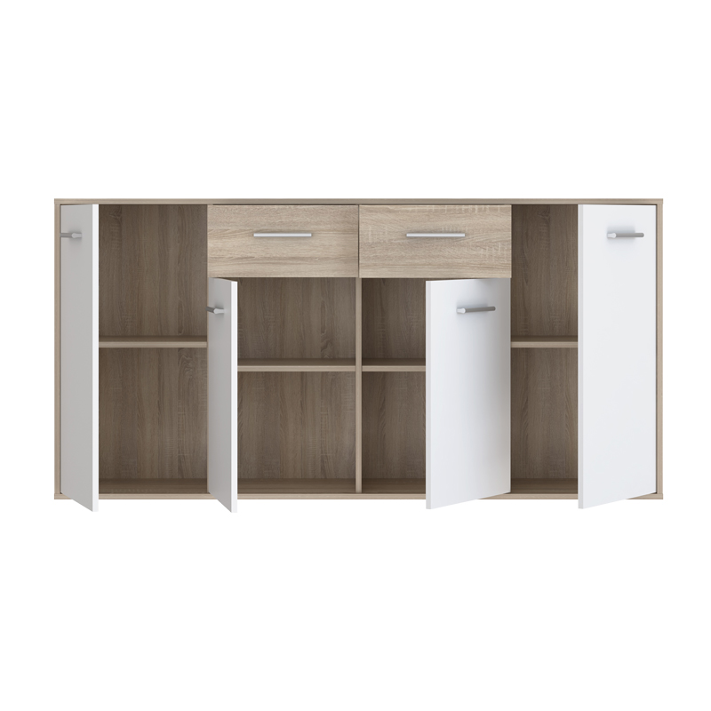 Drepen pakoworld melamine buffet in white and sonoma color 162.3x34.2x81.7cm - Image 6