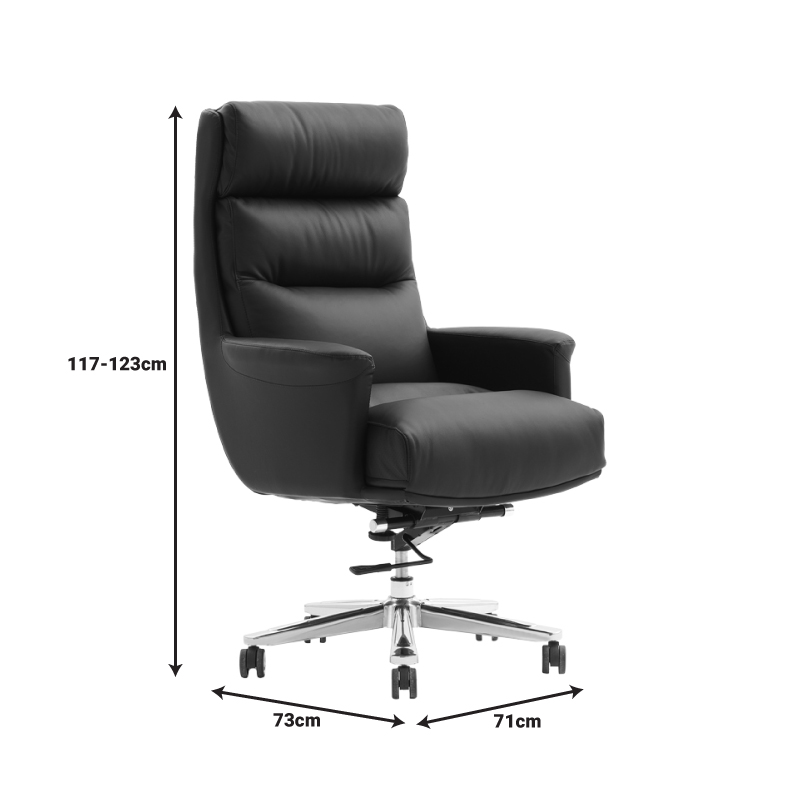 Мениджърски офис стол Nagal pakoworld PU в черен цвят 71x73x117-123см - Image 8