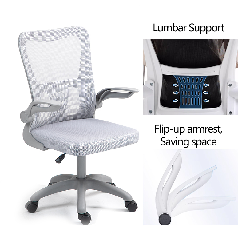 Работен стол мениджър Annalize pakoworld мрежест сив 57χ53χ100cm - Image 3