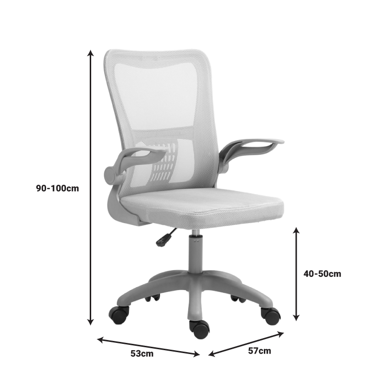 Работен стол мениджър Annalize pakoworld мрежест сив 57χ53χ100cm - Image 9