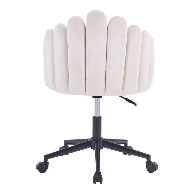 Въртящ се работен стол Manole pakoworld кремаво кадифе 57x50x77-87см - Image 7